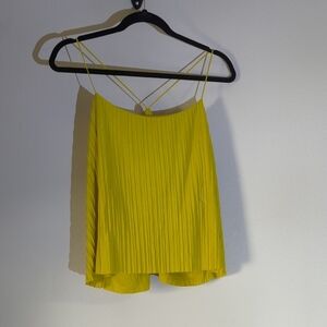 Sunshine Yellow Sleeveless Pleated Camisole